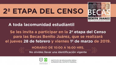 Segunda etapa becas Benito Juárez