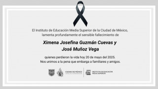 El IEMS lamenta el sensible fallecimiento de Ximena Josefina Guzmán y José Muñoz Vega