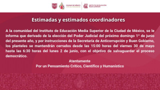 Comunicado por la Jornada Electoral
