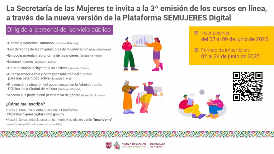 3ª emisión de cursos en línea de la Plataforma SEMUJERES Digital