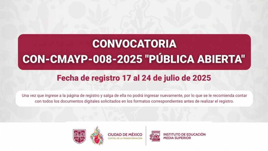 CONVOCATORIA CON-CMAYP-008-2025 "PÚBLICA ABIERTA"